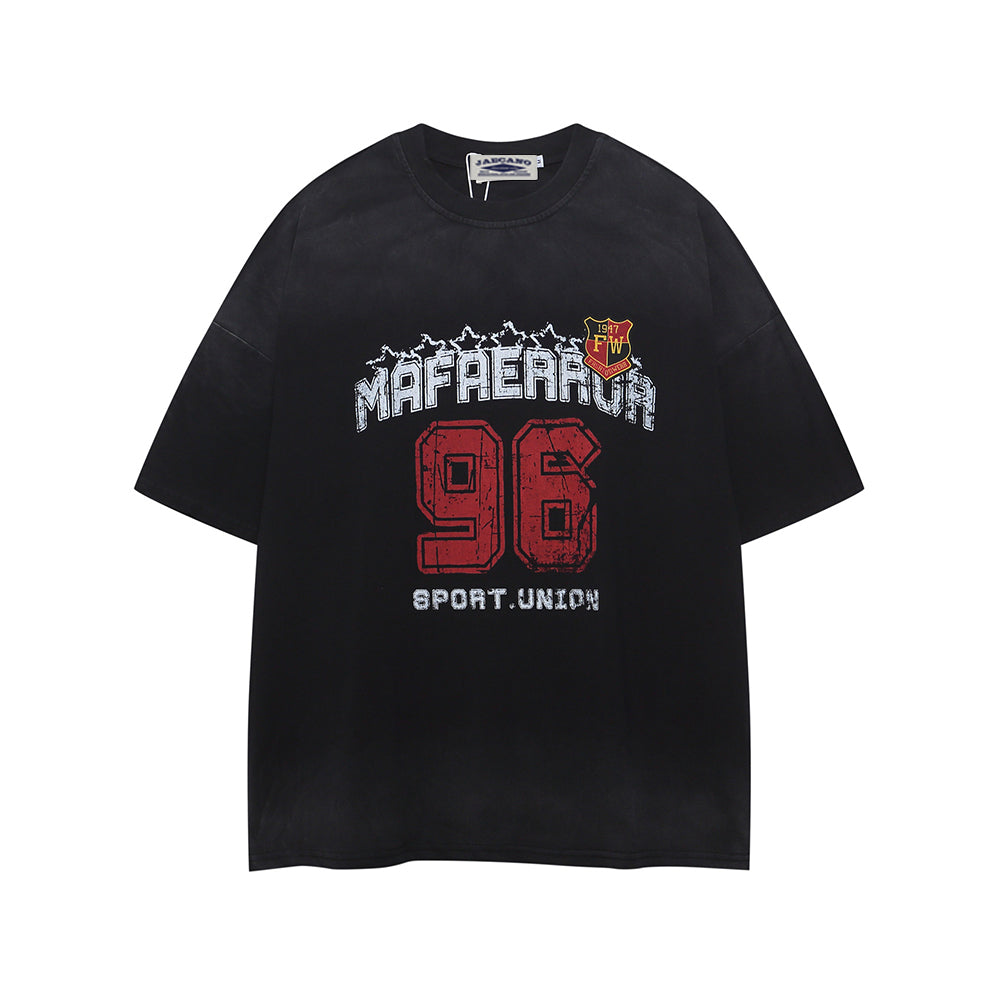 Printed letter short sleeves