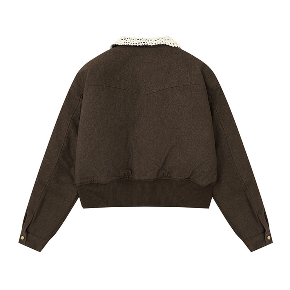 Retro-style knitted cotton coat (women's)