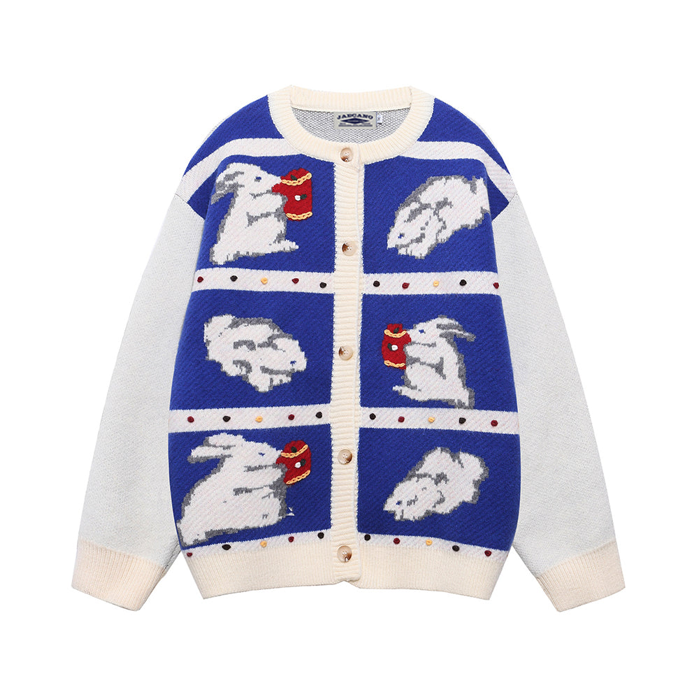 復古趣味小兔子毛衣