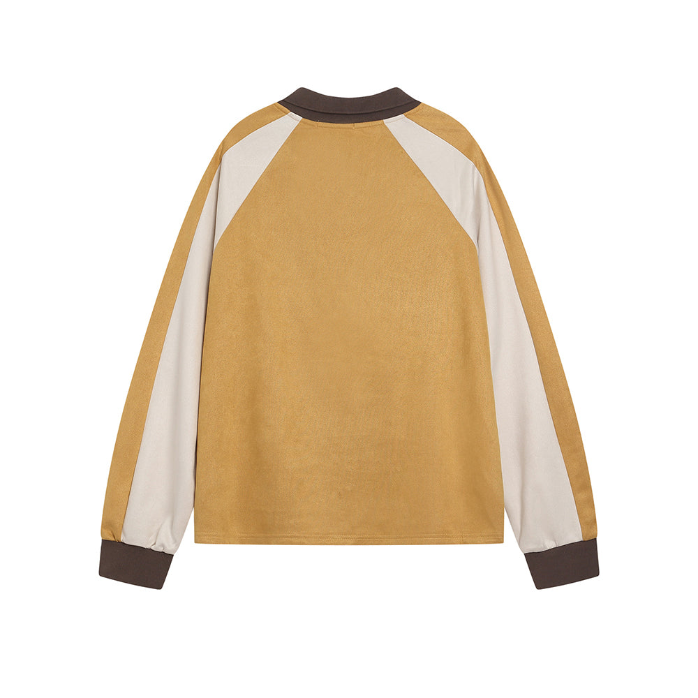 撞色字母長袖衛衣