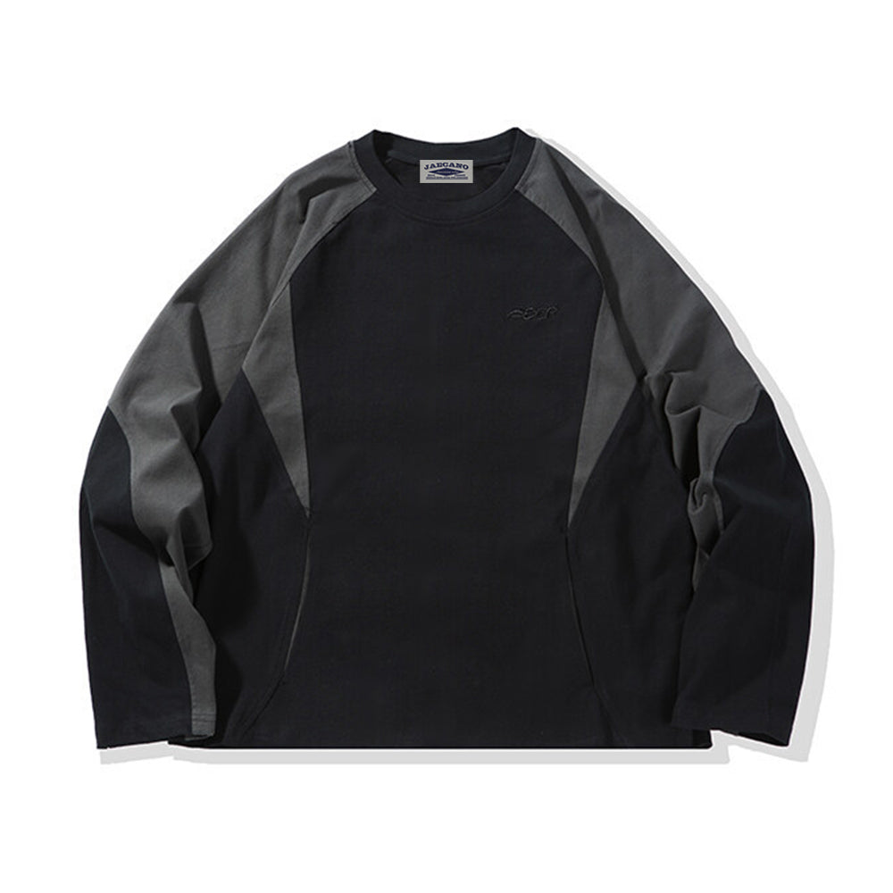 Contrast color stitching sweatshirt