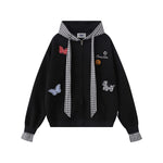 Spliced fake two-piece casual sweatshirt jacket