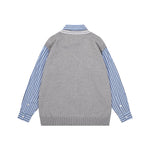 Fake two-piece striped sweater