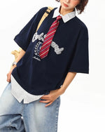 假兩件翻領短袖