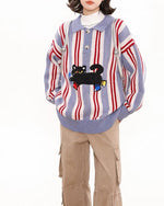 Fun cat lapel sweater