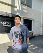 Splatter-style distressed short-sleeved shirt