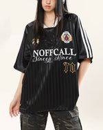 Letter print striped short sleeves