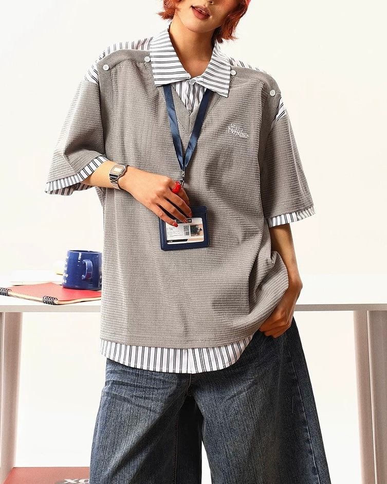 가짜 투피스 반팔