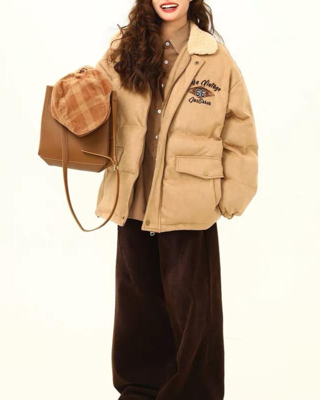 빈티지 자수 라펠 재킷