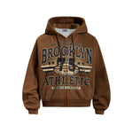 Retro Print Hooded Jacket