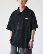 Stitched washed polo short sleeves