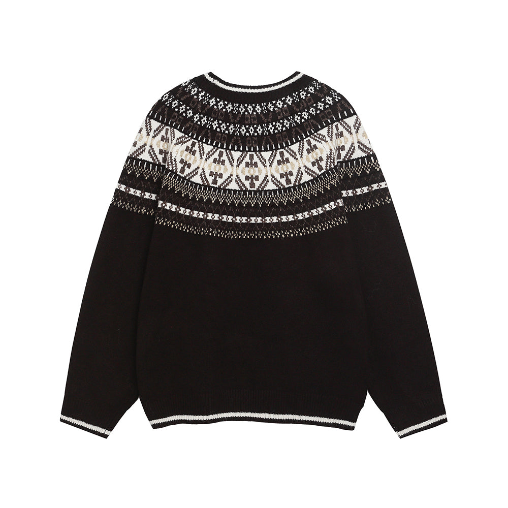 復古提花針織衫