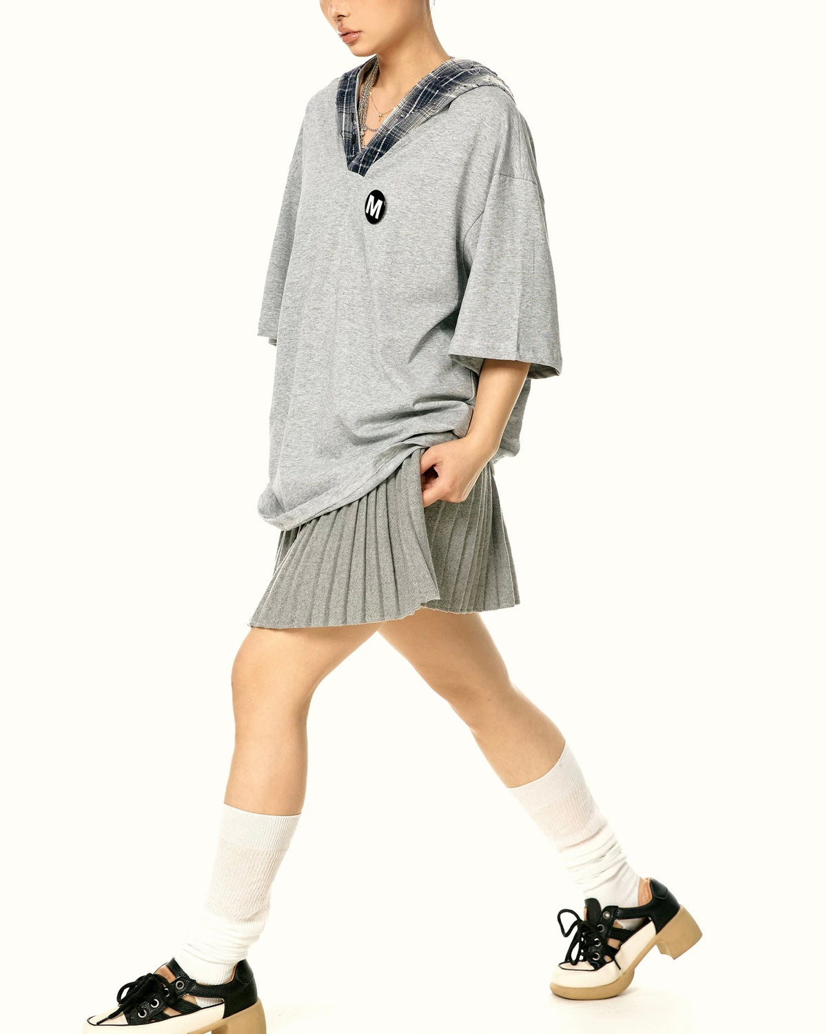 레트로 후드 반팔