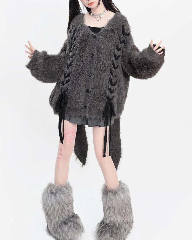 Cute lazy ear sweater cardigan (women)