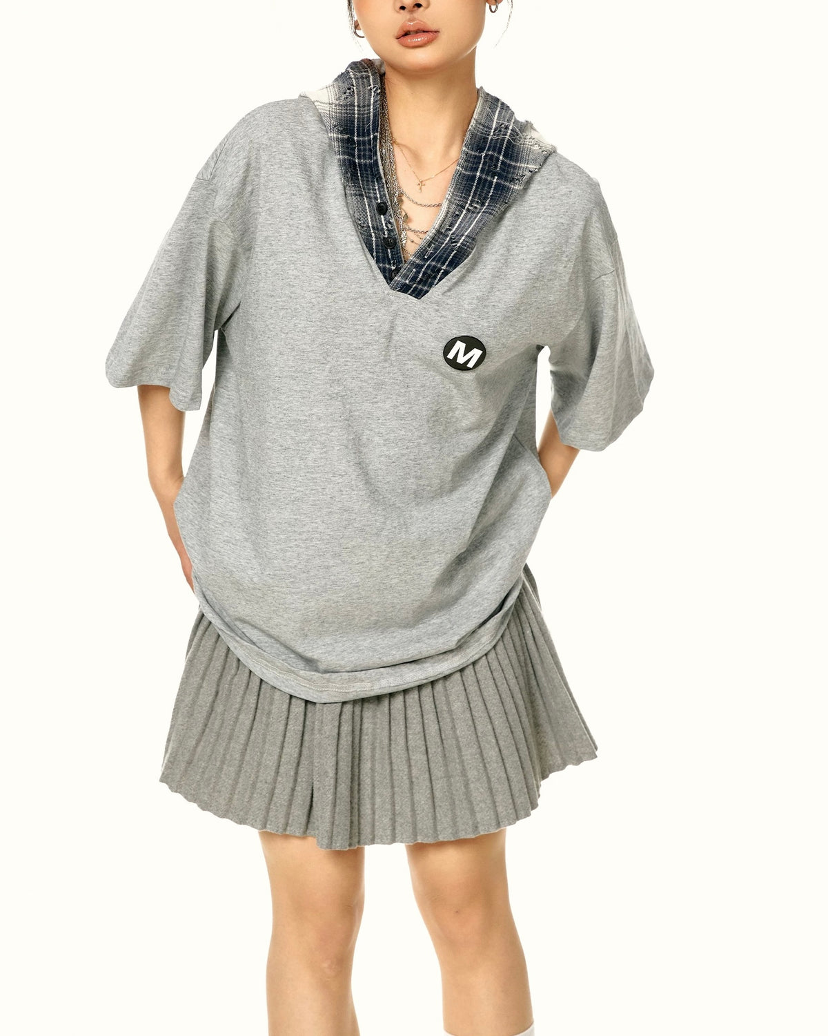 레트로 후드 반팔