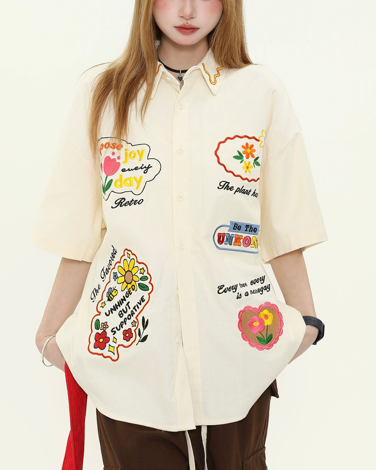 Funny flower short-sleeved shirt