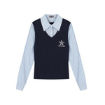 Fake two-piece long-sleeved shirt (women's)