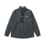 plaid loose long-sleeved shirt