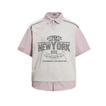 假兩件拼接短袖