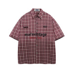 Gradient plaid short-sleeved shirt