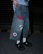 趣味刺綉牛仔褲