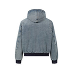 Patchwork cotton-padded denim jacket