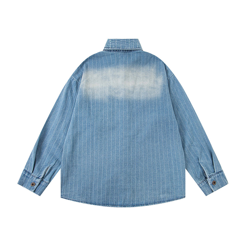 復古水洗牛仔襯衫