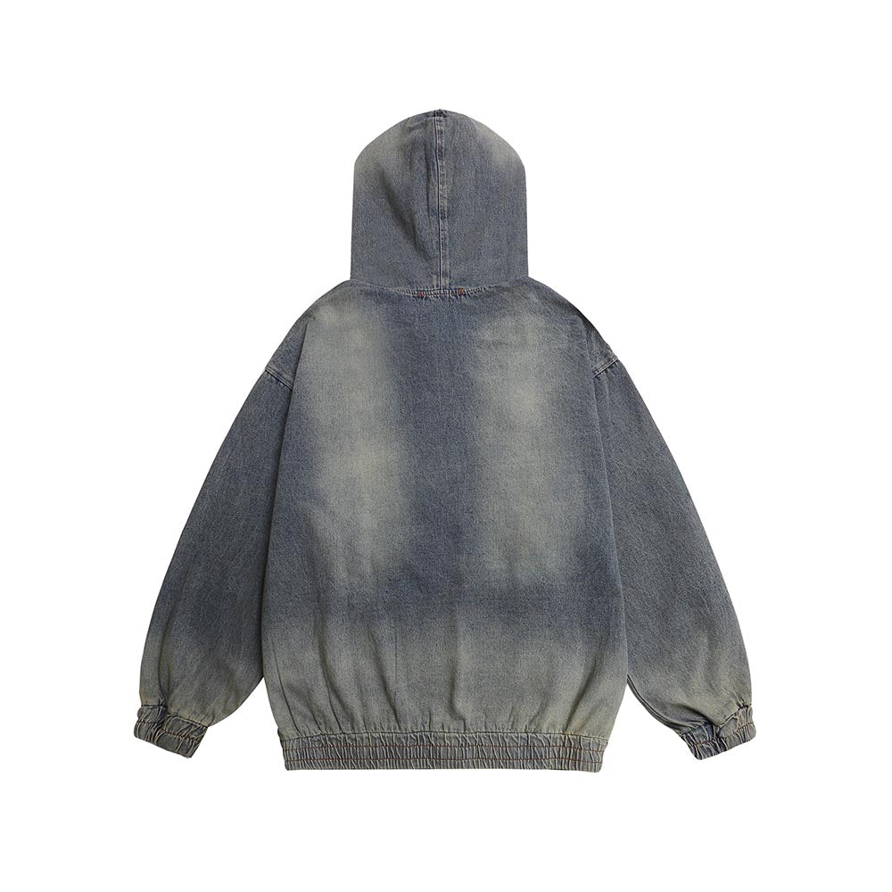 刺綉牛仔連帽衛衣