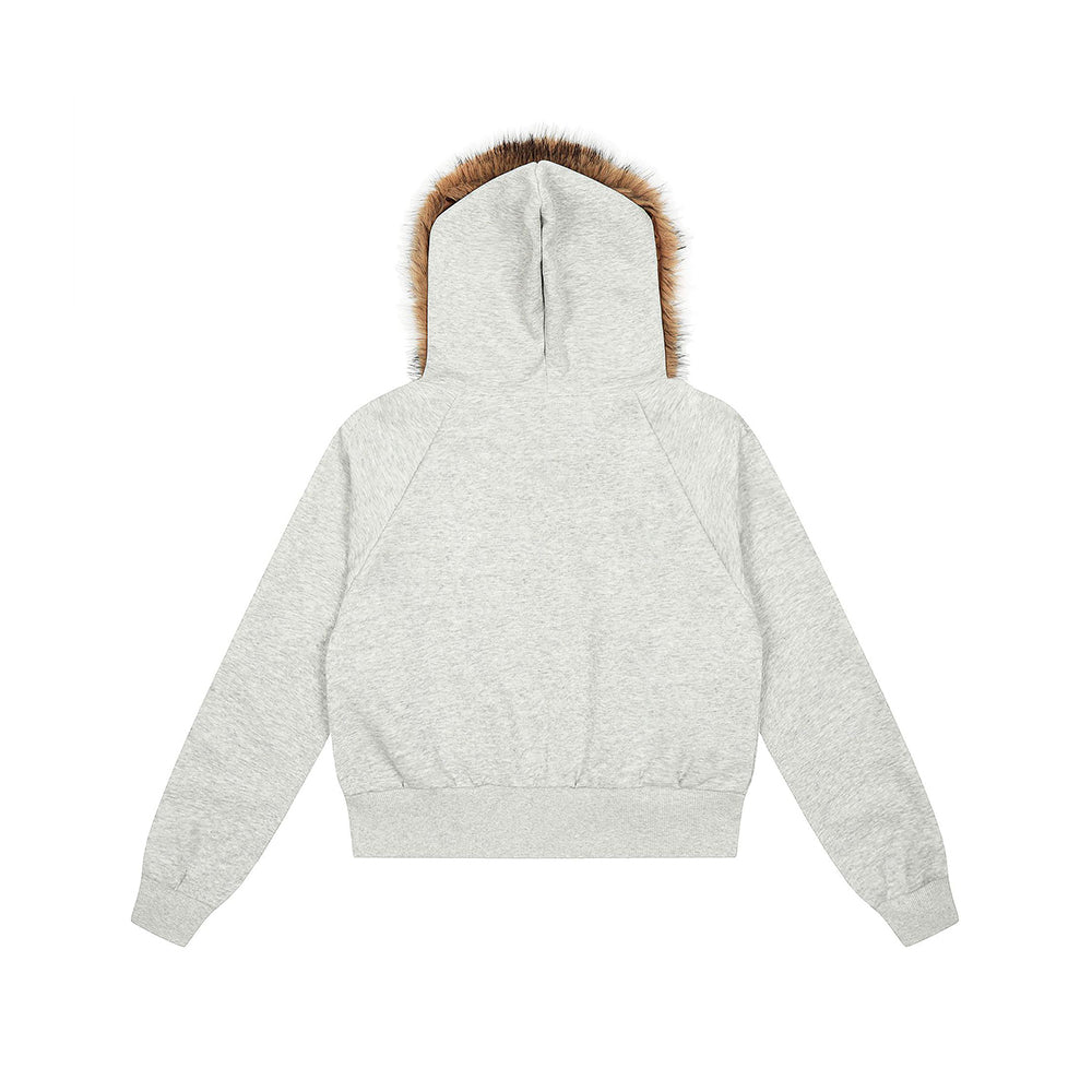 Retro hooded sweatshirt jacket