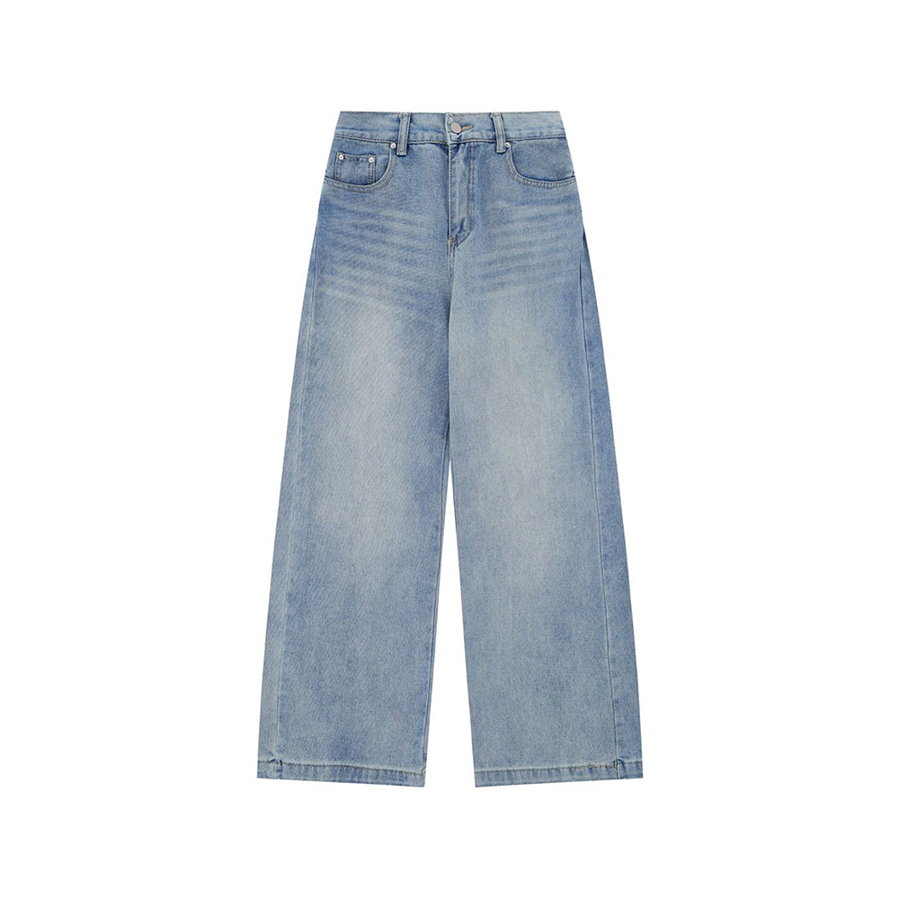 水洗簡約牛仔長褲