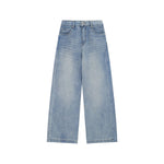 水洗簡約牛仔長褲