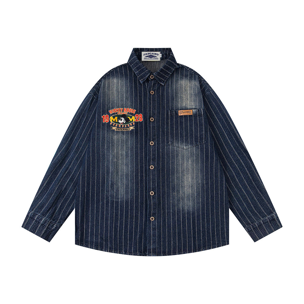 復古水洗牛仔襯衫