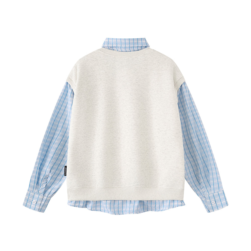 復古拼接假兩件衛衣