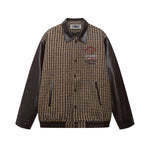 Retro color-blocked lapel coat