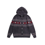 jacquard hooded sweater