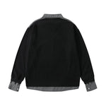 Retro fake two-piece long sleeves