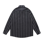 Striped letter long-sleeved shirt
