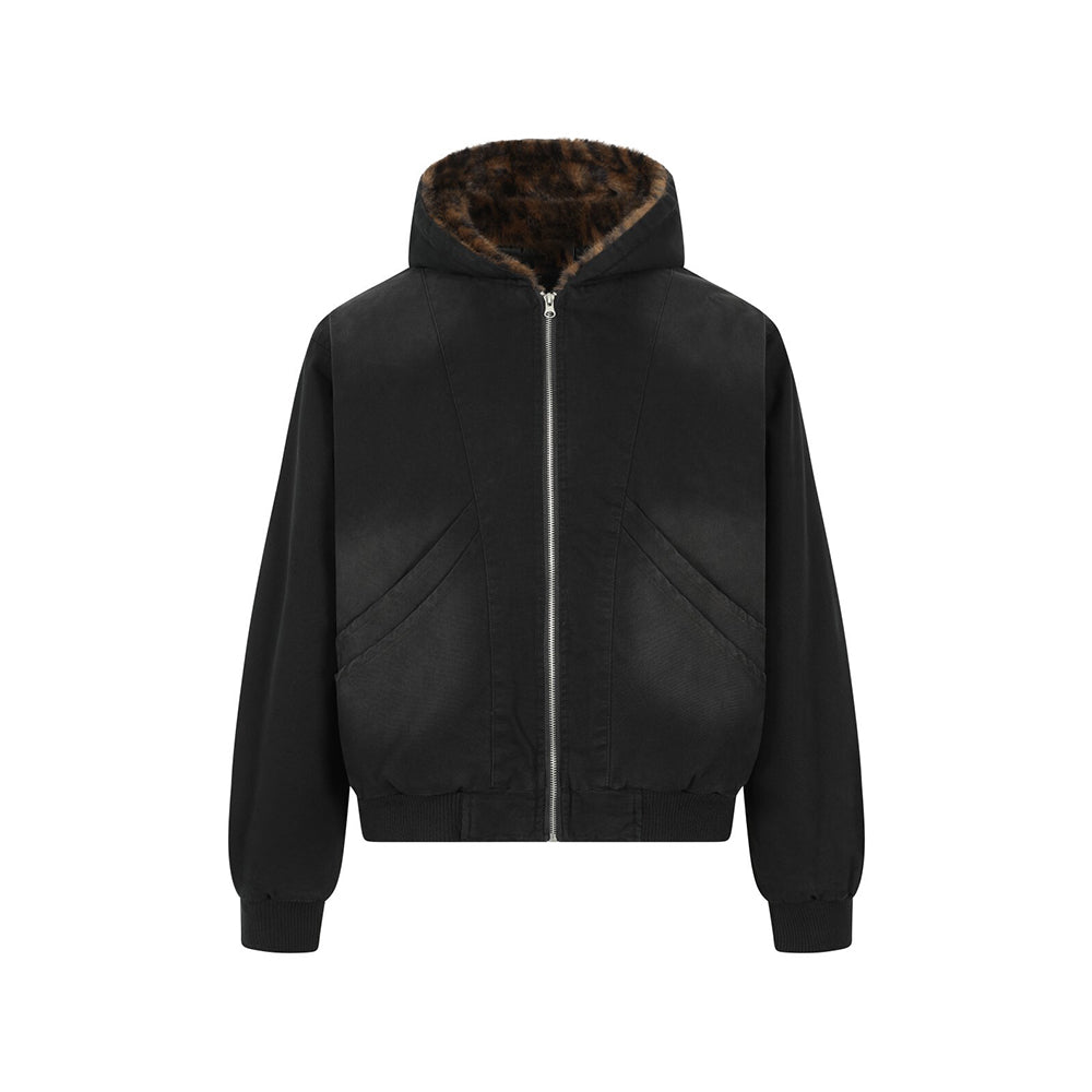 Patchwork cotton-padded jacket