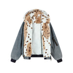 Patchwork cotton-padded denim jacket