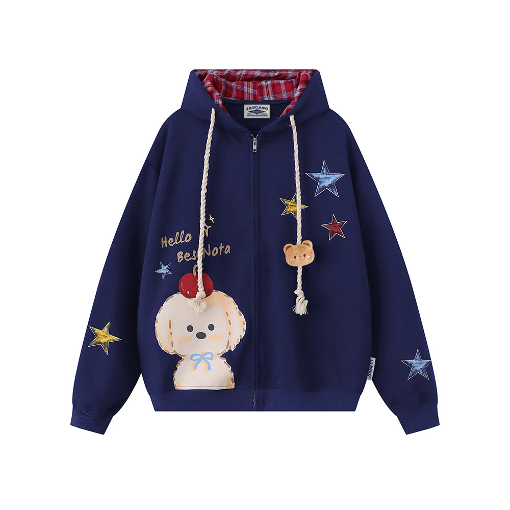 Cute Bear Casual Sweatshirt Jacket