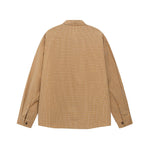 Embroidered plaid long-sleeved shirt