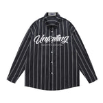 Striped letter long-sleeved shirt