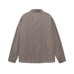 Embroidered plaid long-sleeved shirt