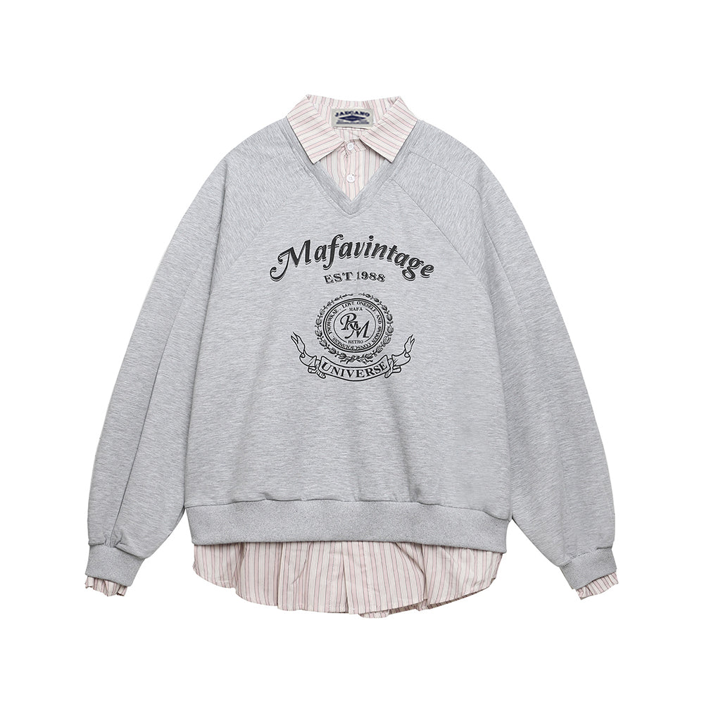 Embroidered two-piece sweatshirt