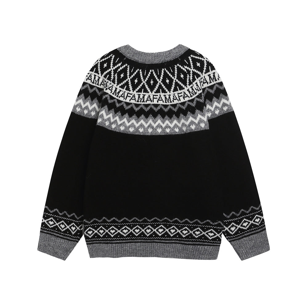 Vintage jacquard cardigan sweater