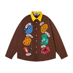 Fun color-block long-sleeved shirt