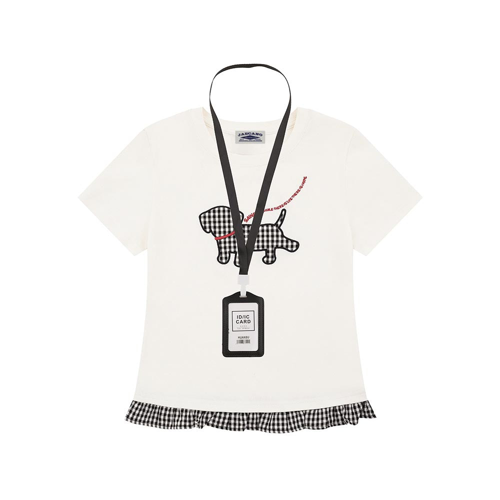 Spliced design short sleeves (women's)