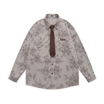 Floral Tie Long Sleeve Shirt