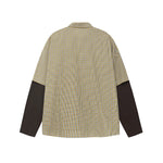 Patchwork scarf fake two-piece long-sleeved shirt