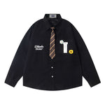 자수 긴팔 셔츠